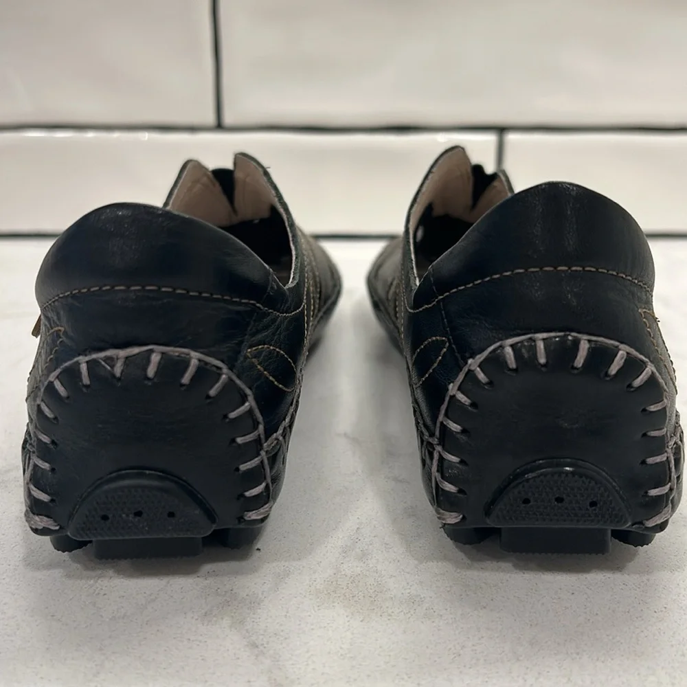 Pikolinos Jerez Womens EU 36 US 6 Black Leather Loafer Shoes Driving Moccasin